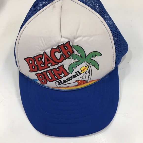 Vintage Other - Beach Bum Vintage Snapback Trucker Cap Blue